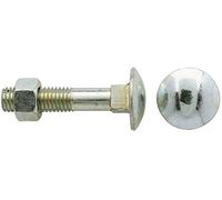 Boulon Japy tête ronde collet carré acier zingué blanc GFD - Filetage partiel - 100 mm x 8 mm - Vendu par 100