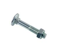 Boulon LENNIE Tête ronde collet carré TRCC - Zingué blanc - Filetage Partiel - BTRCC