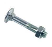 Boulon LENNIE Tête ronde collet carré TRCC - Zingué blanc - Ø6x80 - boite de 100 - BTRCC0608002B
