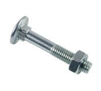 Boulon LENNIE Tête ronde collet carré TRCC - Zingué blanc - Filetage Partiel - BTRCC
