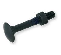 Boulon LENNIE Tête ronde collet carré TRCC - Zingué noir - Filetage Partiel - BTRCC