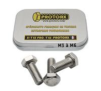 Boulon M6 x 60mm : Boite 5 Pcs Hexagonale Inox pour Rondelles Metal Ecrou | Vis à Métaux Tête Hexagonale Acier A2 | Anti-Rouille - DIN 933 | Boite Rangement PROTORX