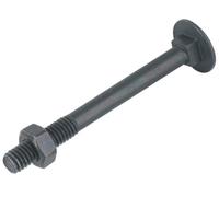 Boulon pour bois tête ronde à collet carré acier zingué noir 6X50 boîte de 200 - ULTIMA - 5036050