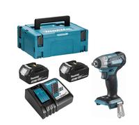 Boulonneuse à chocs 18 V Li-Ion 3 Ah 180 Nm MAKITA - 2 batteries, chargeur, coffret - DTW180RFJ