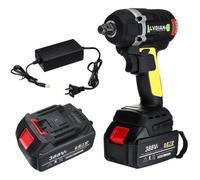 Boulonneuse Clé à choc Visseuse sans fil 630Nm Brushless + 2pcs 388VF 19800mAh Batterie Noir + jaune