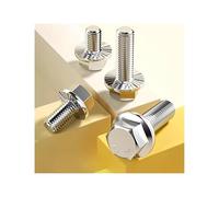 Boulons à bride en acier inoxydable 304, M5 M6 M8/5mm 6mm 8mm A2-70 DIN6921/GB5787 avec rondelle dentelée, vis à capuchon hexagonal, 5 à 10 pièces(DIN6921-M5-10Pcs,X40mm)