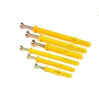 Boulons à expansion, 10 pièces, M8 Tube d'expansion en plastique tuyau ancrages muraux autotaraudeurs perçage bouchons de travail du bois Expansion avec Kit vis métal(M8x100mm)