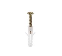 Boulons à expansion, manchon à expansion en plasti Lot de 75 boulons d'ancrage en plastique de 5 mm x 25 mm, for tube d'expansion, colonne, cheville murale en béton, fixations de cadre, tube blanc