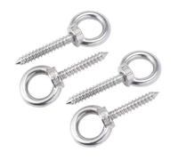 Boulons à œil d'anneau de levage, boulons à œil en forme d'anneau, boulons à œil 4 pièces M4 ~ M12 304 boulon à œil de levage en acier inoxydable crochets à anneau rond vis à bois autotaraudeuses écro