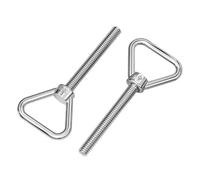 Boulons à œil en acier inoxydable 2 pièces M10 boulon à œil de levage triangulaire 304 boulons à anneau d'épaule de machines filetés for la suspension(M10x35mm)