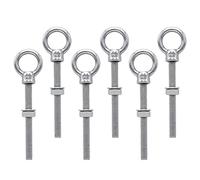 Boulons à oeil M8 x 80 mm Vis à Anneau M8 avec filetage métrique en acier inoxydable pour Fixation et Suspension, 6 pièces