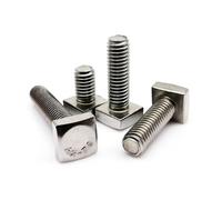 Boulons à tête carrée, 2 pièces M6 M8 filetage métrique diamètre 6 mm 8 acier inoxydable A2 plat carré quatre-quarts forme vis type(M6x8mm)