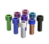 Boulons à tête creuse hexagonale en alliage de titane - Vis colorées M5 M6 M8 for freins de vélo et de moto(Burnt blue,M8x15mm(1pcs))