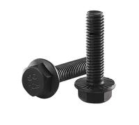 Boulons à tête hexagonale à bride en acier au carbone de qualité 10.9, M6, M10, M12, M14, M16, noirs, for motos et voitures(30mm,M14 1 piece)