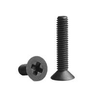 Boulons à tête plate Phillips M2 M2.5 M3 M4 M5 M6 M8, vis à tête fraisée en Nylon noir/blanc, 20 pièces, noir, M8x15 (20 pièces)