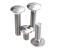 Boulons à tête ronde large et collet carré en acier inoxydable 304, M10, for chemins de câbles, étagères constructions bois(M10*140 (4 pcs))