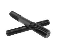 Boulons à tige filetée à double extrémité M8 M10 M12 M14 Goujon sans tête en acier au carbone noir de qualité 8.8 Barre filetée à double tête(M12x80mm-10Pcs)