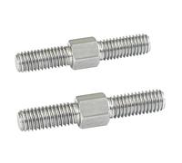 Boulons à tige filetée aux deux extrémités, Goujons à tige filetée Double extrémité en acier inoxydable 304 M4-M16, ensemble argenté(M16x60mm 1pcs)