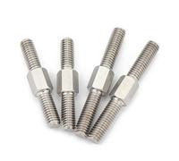 Boulons à tige filetée aux deux extrémités, Tige à Double extrémité M8 en acier inoxydable 304, réglable gauche et droite, argent M8x40-90mm(M8 x 40mm 2pcs)