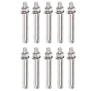 Boulons à vis d'expansion, Lot de 10 boulons d'ancrage à douille d'expansion à écrou hexagonal en acier inoxydable M8x (60-200 mm)(M8X80Mm)