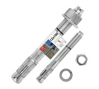 Boulons ancrage béton 12x100 - Cheville molly acier zingué avec goujon, tige filetée, écrou, rondelle - Fixation charge lourde, vis béton, scellement chimique - Ancrage robuste Lun Fix