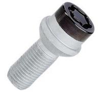 Boulons Antivol Sub Noir M14x1.5, Embase Sphérique R12, Longueur De La Tige 41,0 Mm, Ouverture De La Clé 17 Mm, Diamètre De La Clé 25,8 Mm