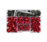 Boulons Carénage Universels Moto 155 Pièces Pour CBR600F Pour F2 Pour F3 Pour F4 Pour F4i Pour CBR600RR Pour CBR900RR Pièces Écrous(Red)