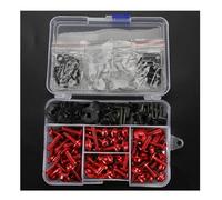 Boulons Carénage Vis De Carénage Moto pour BMW R1250RT R1250RS R1250R R1250GS Kit en Aluminium CNC, Écrous, Clips, Pièces Carrosserie, Clé, Rondelles Vis De Pare-Brise(Rouge)