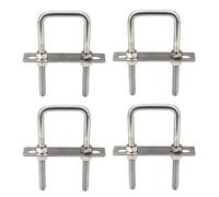 Boulons carrés en U M6 x 45 x 85 mm en acier inoxydable 304 avec écrous hexagonaux, plaque de cadre, rondelles rondes (4 pièces)