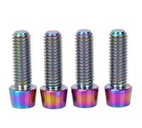 Boulons coniques en alliage de titane M6 x 18mm, vis fixes pour tige de vélo de montagne, 4 pièces