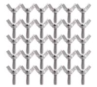 Boulons d'aile M6X20 de 30pcs, 304 Vis de papillon en acier inoxydable Ensemble, vis pouce à virage facile pour l'équipement machines meubles projets fixation bricolage