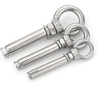 boulons d'ancrage, 304 stainless steel M8 lifting eyebolt with screw round ring hook nut and washer for hanging heavy object(M8x100mm)