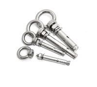 Boulons d'ancrage, boulon à œil, Cheville à expansion for béton M6/M8/M10, crochet de fixation universel en acier inoxydable avec vis annulaires (1 pièce)(M10x60mm)
