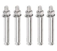 Boulons d'ancrage, lot de 5 boulons d'expansion M10 haute résistance en acier inoxydable avec douille hexagonale extérieure for la construction murs, M10×170 mm(M10x190mm)