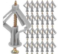 Boulons d'ancrage muraux à expansion, vis d'expansion de type aéronef, vis autoperceuses anti-rotation for plaques de plâtre, kits d'ancrage for cloisons sèches(Gray,50Sets)