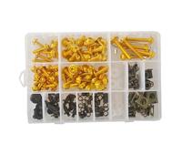 Boulons De Carénage Compatible Avec Yamaha Pour YZF 600 Pour YZF600R Pour YZF750R 1994-2007 200x Kit De Boulons De Carénage Vis De Carrosserie Clips(Gold)