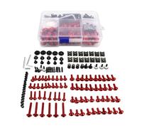 Boulons De Carénage Kit Boulons Carénage M6 M5 Fixations Carrosserie Vis Et Écrou Pour CBR1000RRR Pour CBR1100XX CBR125 CBR125R CBR150R CBR250 Pour CBR250R(Rouge)