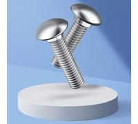 Boulons de carrosserie à tête ronde et à collet carré M4-M12, longueur 10-100 mm, vis à tête cylindrique en acier inoxydable 304(M10x35mm 5pcs)