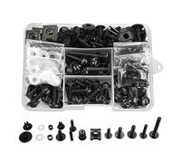 Boulons de carrosserie moto Kit De Boulons De Carénage M6 M5 Fixations De Carrosserie Vis Et Écrous Pour HO&NDA VFR 1000 1200 F 1200F VFR1000 VFR1200 VFR1200F Agrafes de fixation vis écrous(Noir)