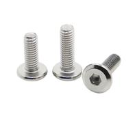 Boulons de connexion for armoire, 5/10/20 pièces M3/4/5/6/8 en acier inoxydable 304, grandes vis à tête hexagonale plate à six pans creux, rivets for meubles, boulons de connexion(M6 10pcs,5mm)