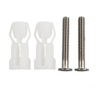 Boulons de fixation en acier inoxydable et nylon pour abattant de WC avec vis d'expansion - Kit d'installation de charnière pour abattant de WC standard à montage supérieur (A)