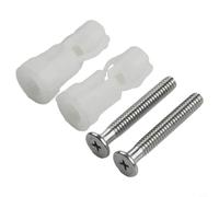 Boulons de fixation pour abattant de WC en acier inoxydable avec manchons d'extension en nylon - Kit de 2 vis de charnière de WC pour lunette de toilette standard à montage supérieur (A)