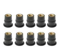 Boulons de pare-brise de moto M5 M6, vis, écrou de puits en caoutchouc, 30/10 pièces(10 nuts M6)