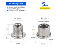 Boulons De Plateau De Vélo En Acier Au Carbone Nickelé,Pièces De Vélo Vtt,Simple,Double,Triple,Kg,6.5mm,8.5mm,1 Pièce,5 Pièces - Type Steel Dual 5pcs