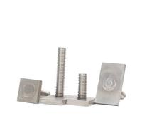 Boulons de rail de goulotte en acier inoxydable 304 en forme de T, vis à tête carrée rectangulaire M6, M8 et M10, longueur de 16 à 50 mm(M8x20mm 8pcs)