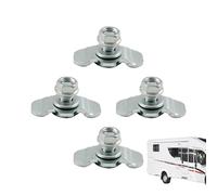Boulons de rail en L - Accessoire de goujon fileté avec double languette pour rail en L - Jeu de 4 pièces de matériel de fixation pour camionnette, pickup avion, SUV, remorque, contrôle de charge