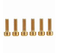 Boulons de Tige de Bicyclette, 6PCS M5 0.63 "Alliage de Titane boulons de Fixation tête Conique Boulon VTT vélos de Route Titane Multi Couleur Or Options (Gold)