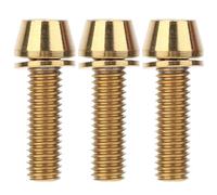 Boulons De Tige De Vélo, 3 Pièces M5/M6x20 Vis De Fixation en Alliage De Titane pour étrier De Frein De VTT Vélos Accessoires D'équitation VTT(M6*20 Gold)