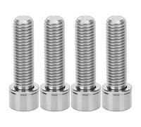 Boulons de Tige de Vélo en Alliage, Aspect Exquis, pour Cyclisme Léger, Matériau M7 25mm, 4 Pièces (Couleur d'origine titane)