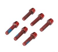 Boulons de tige de vélo plaqués titane M5 x 18 mm en acier inoxydable pour fixation de guidon, pièces de vélo de montagne, pièces de vélo de route, argent, or, bleu, rouge, noir, violet, vert (rouge)